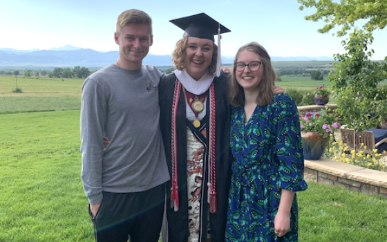 My backyard graduation with my brother, Jake, and sister, Avery. It was a day full of many mixed feelings, being at home and wanting to be at another, but still full of joy and gratitude. (Provided photo)