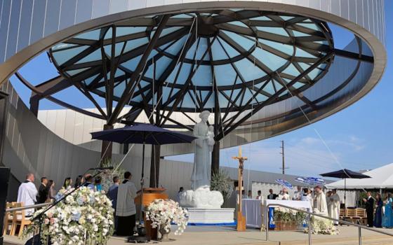 An estimated 8,000 people attended the unveiling of the Our Lady of La Vang shrine on July 17 in Garden Grove, California. (RNS/Alejandra Molina)