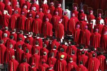 Bishops and priests attend Pope Francis' celebration of Mass marking the feast of Sts. Peter and Paul in St. Peter's Square June 29, 2018, at the Vatican. (CNS/Paul Haring)