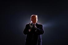 President Donald Trump is seen at the end of his campaign rally at Eppley Airfield Oct. 27 in Omaha, Nebraska. (CNS/Jonathan Ernst, Reuters)