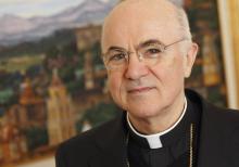 Italian Archbishop Carlo Maria Vigano, the apostolic nuncio to the United States, is pictured at his residence at the Vatican in this Oct. 20, 2011.  (CNS photo/Paul Haring)