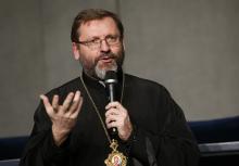 Archbishop Sviatoslav Shevchuk of Kyiv-Halych speaks to reporters at the Vatican in this Jan. 26, 2018, file photo. (CNS photo/Paul Haring)