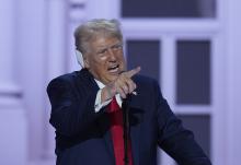 Republican presidential candidate former President Donald Trump speaks during the Republican National Convention July 18 in Milwaukee. (AP photo/J. Scott Applewhite)