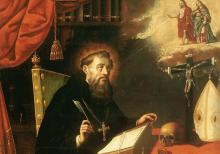 "Saint Augustine" by Antonio Rodríguez, Spanish, 1636-1691 (Artvee)