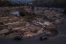 A neighborhood in Phoenix, Oregon, is seen Sept. 9 after the Almeda fire swept through the area. (CNS/Reuters/Adrees Latif)