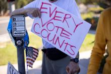 On climate issues, every vote counts at state and local level, as well as in national elections. (CNS photo/Mike Blake, Reuters)