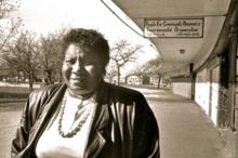 Johnson stands outside the office of People for Community Recovery, the organization she founded in 1979. (Courtesy of People for Community Recovery) 