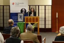 Julie Hanlon Rubio speaks during an event marking the 25th anniversary of the death of Cardinal Joseph Bernardin, Nov. 14 at the Bernardin Center at Catholic Theological Union in Chicago. (Courtesy of Catholic Theological Union)