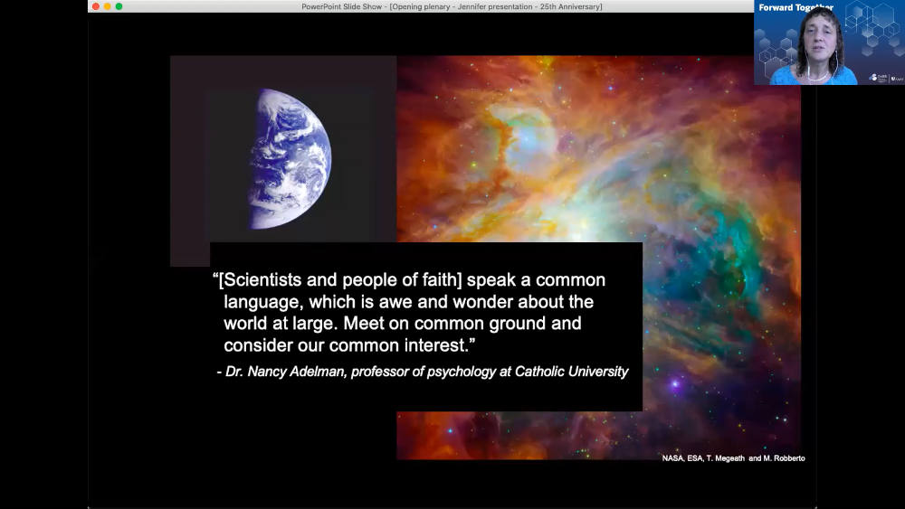 Jennifer Wiseman, an astrophysicist with NASA and director of the Dialogue on Science, Ethics & Religion program of American Association for the Advancement of Science (NCR screenshot)