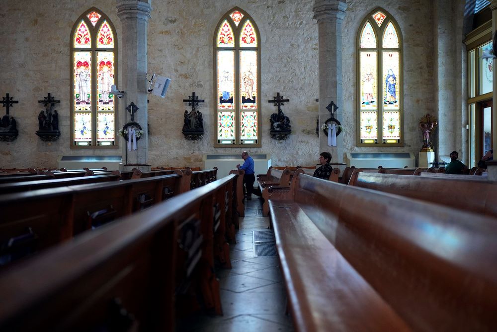 Parishioners pray and meditate at San Fernando Cathedral, May 8 in San Antonio. (AP/Eric Gay)