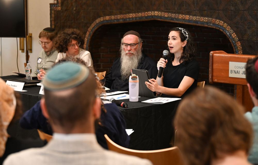 Sarah Wolf speaks during a panel discussion. 