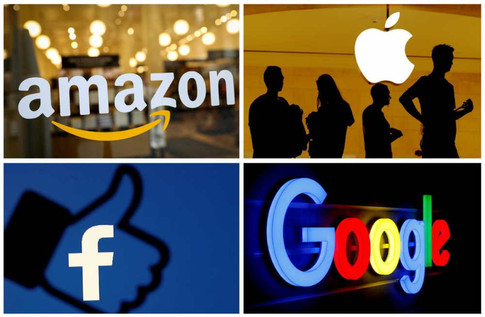 The logos of Amazon, Apple, Facebook and Google are seen in this combination photo. (CNS/Reuters)