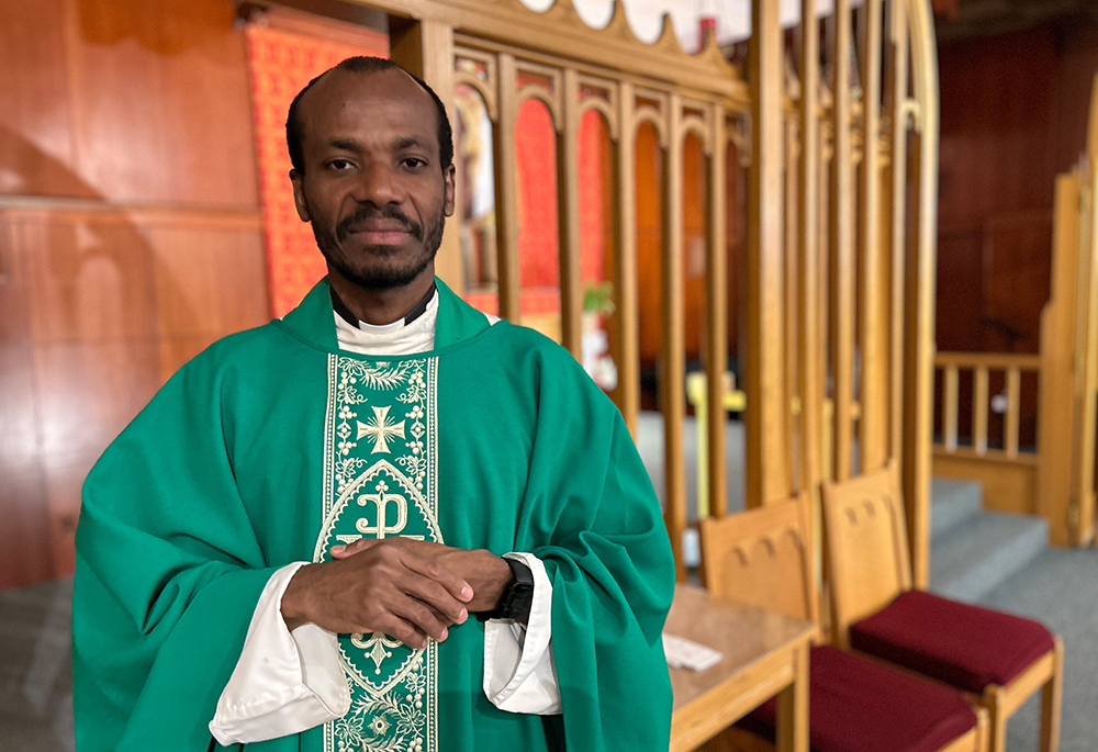 Fr.  Eugène Almonor, an Oblate of Mary Immaculate, who is chaplain of the Archdiocese of Philadelphia's Haitian Catholic community, is seen after morning Mass June 30, 2025, at Church of St. William in Philadelphia. Almonor, born in Haiti and now a U.S. citizen, said many in his pastoral community have stopped attending Mass and going out in public as the Trump administration seeks to end humanitarian protections for Haitians seeking refuge in the U.S. (OSV News/Gina Christian)