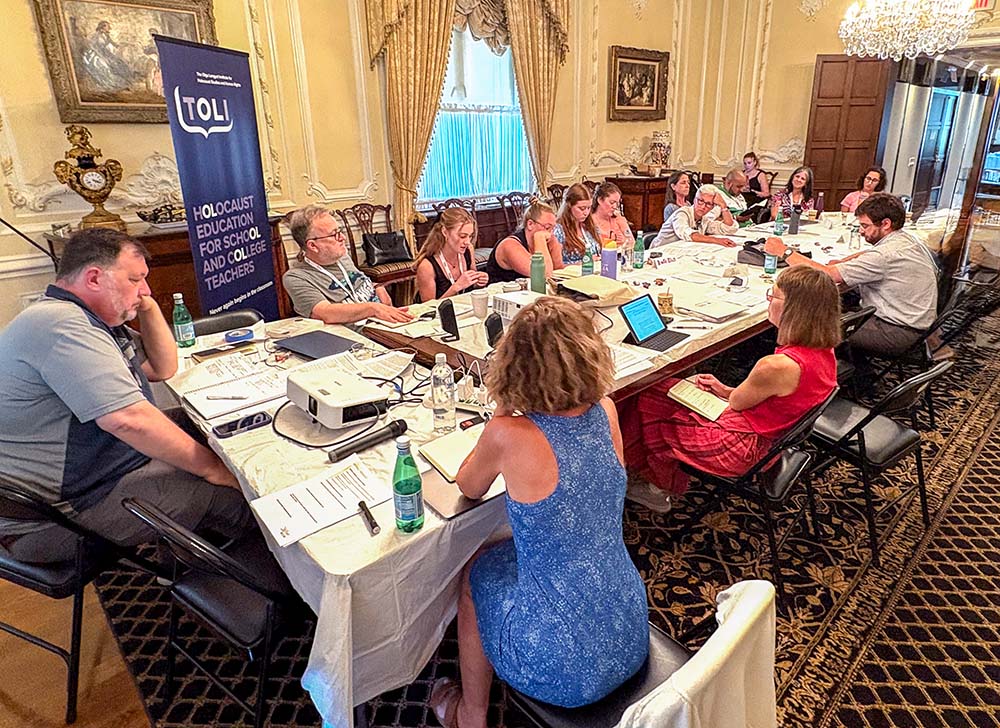 Catholic teachers participate in a workshop activity as part of a seminar organized by the Olga Lengyel Institute for Holocaust Studies and Human Rights in New York, July 25, 2025. (NCR photo/Camillo Barone)