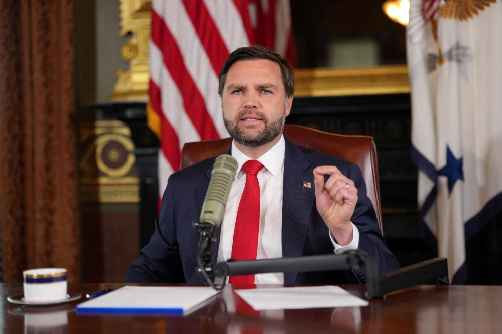 Vice President JD Vance hosts an episode of "The Charlie Kirk Show" at the White House.