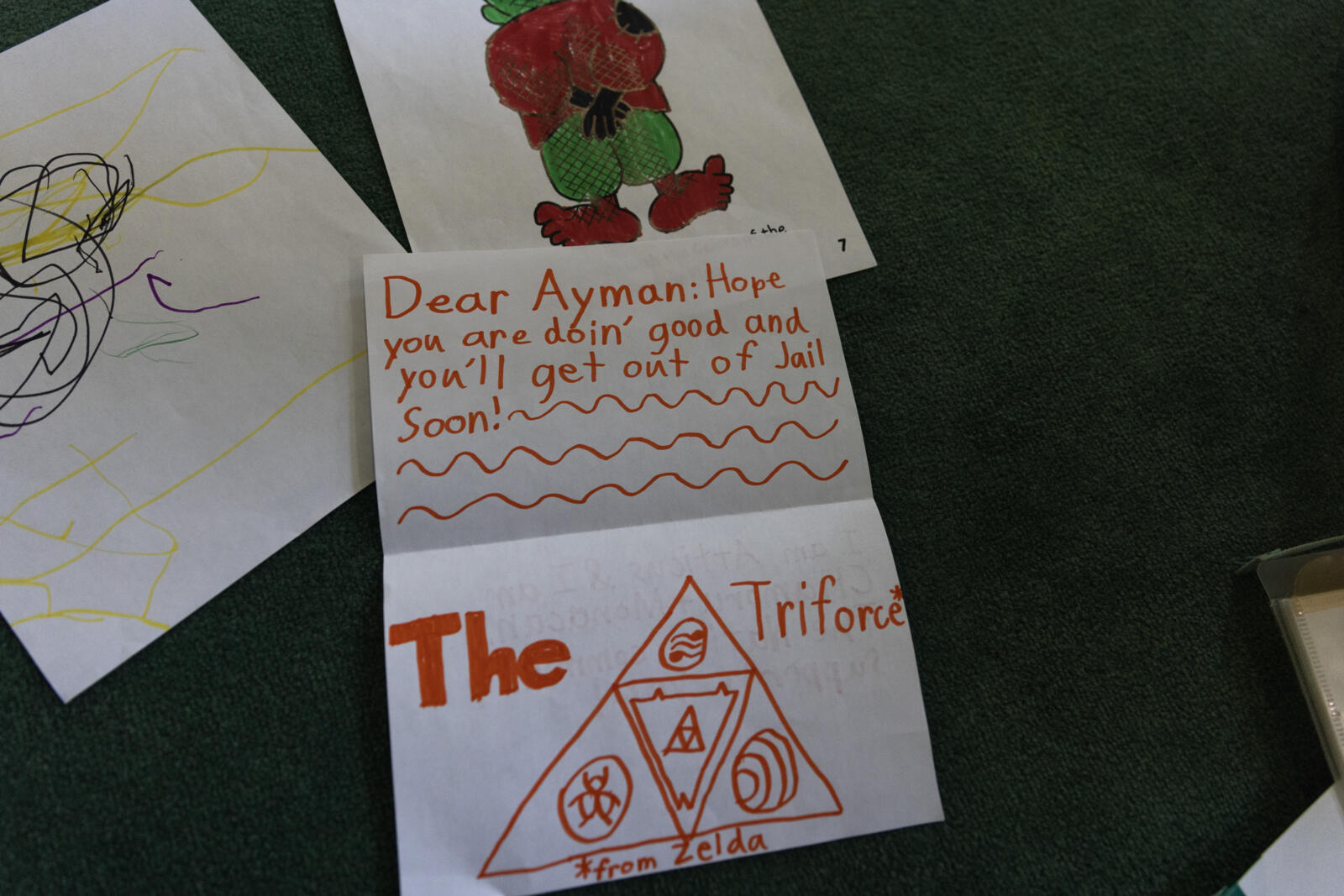 Handwritten card to Ayman Soliman