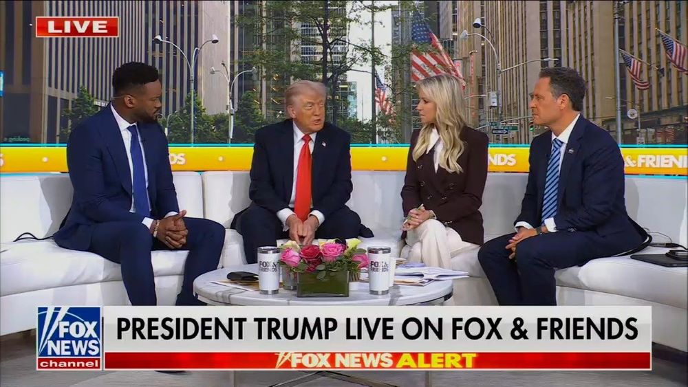 U.S. President Donald Trump appears on "Fox & Friends" Sept. 12.