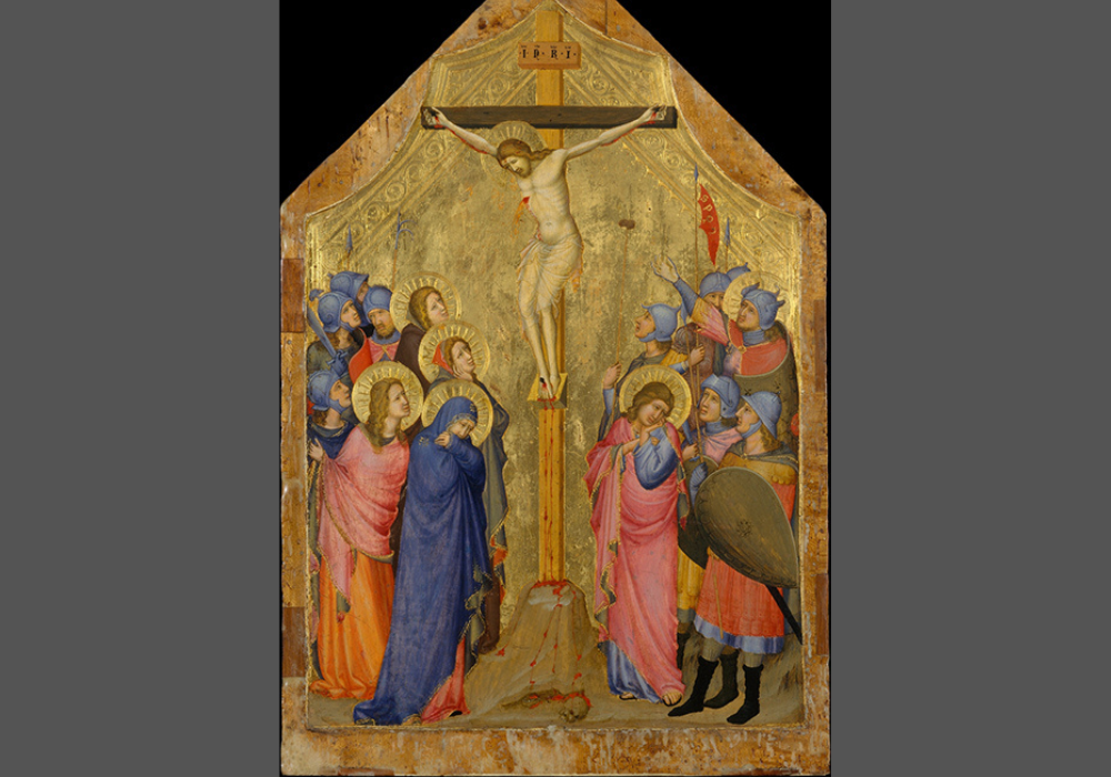 "The Crucifixion," a circa 1330-35 painted panel by Master of the Codex of St. George (Metropolitan Museum of Art)