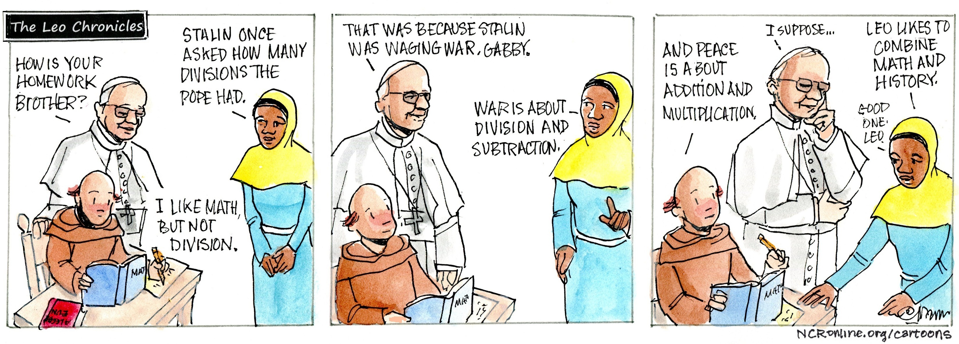 The Leo Chronicles: Brother Leo has homework. He likes math but not division.