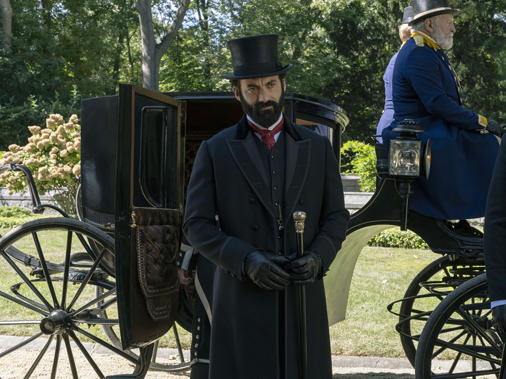 Morgan Spector plays George Russell, an amalgam of Cornelius Vanderbilt and his grandson William in HBO's "The Gilded Age." (HBO/Karolina Wojtasik)