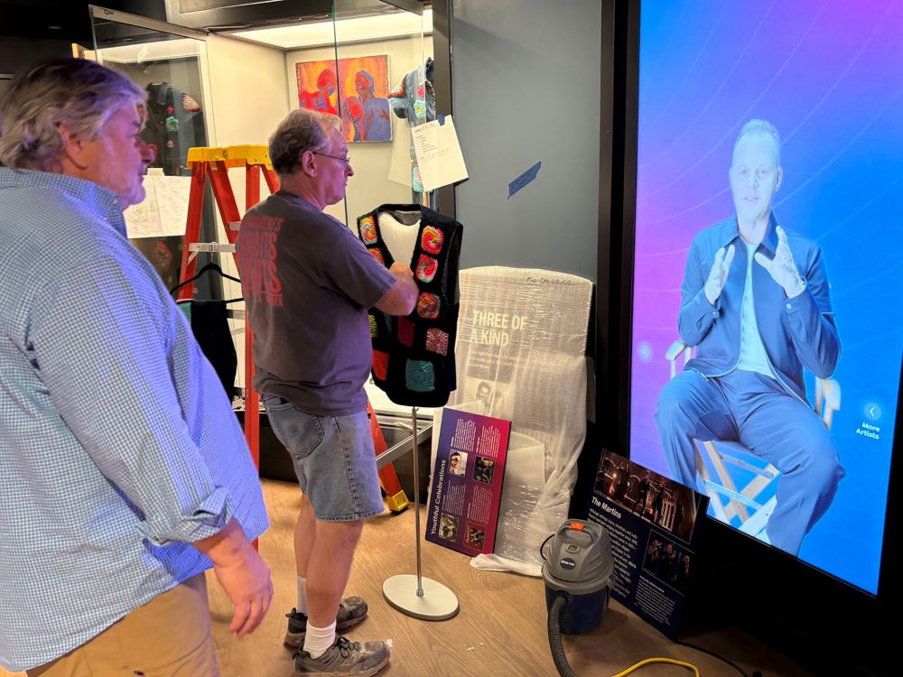 Staff check displays and exhibits at the new Museum of Christian & Gospel Music.