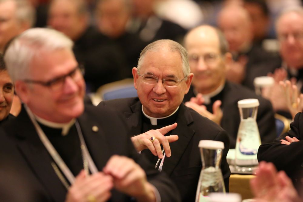 Archbishop José Gomez of Los Angeles smiles Nov. 15, 2016, after he was elected vice president of the U.S. Conference of Catholic Bishops.