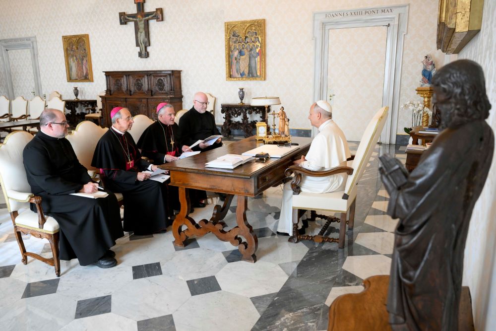Pope Leo XIV meets with officials of the U.S. Conference of Catholic Bishops.