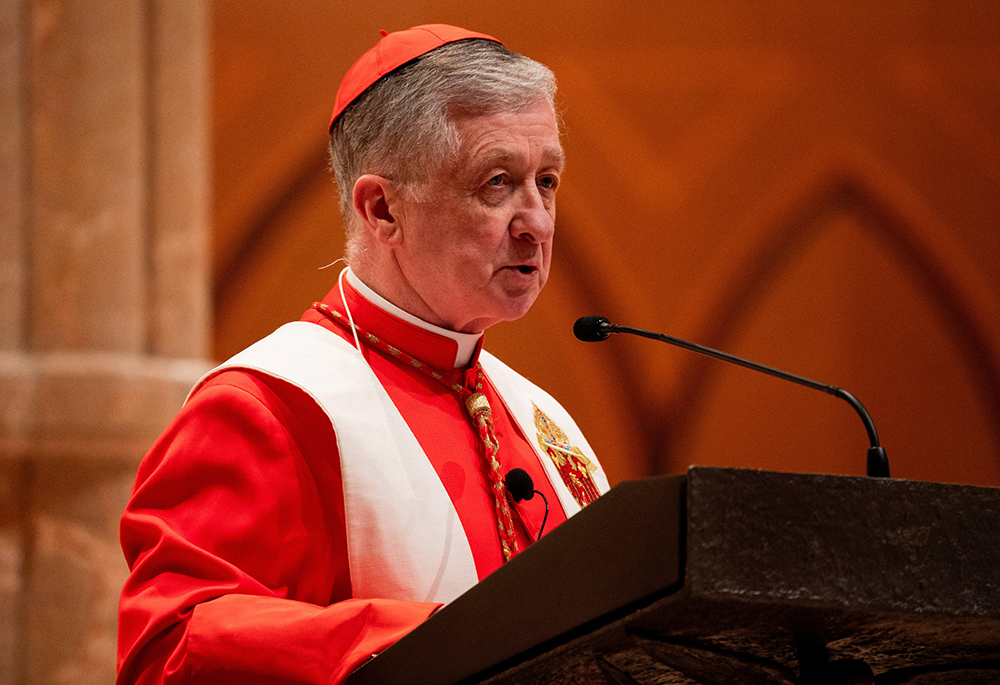 Chicago Cardinal Blase J. Cupich speaks during an interreligious prayer service at Holy Name Cathedral in Chicago Feb. 24, 2025, commemorating the third anniversary of the 2022 Russian invasion on Ukraine. (OSV News/Reuters/Vincent Alban)