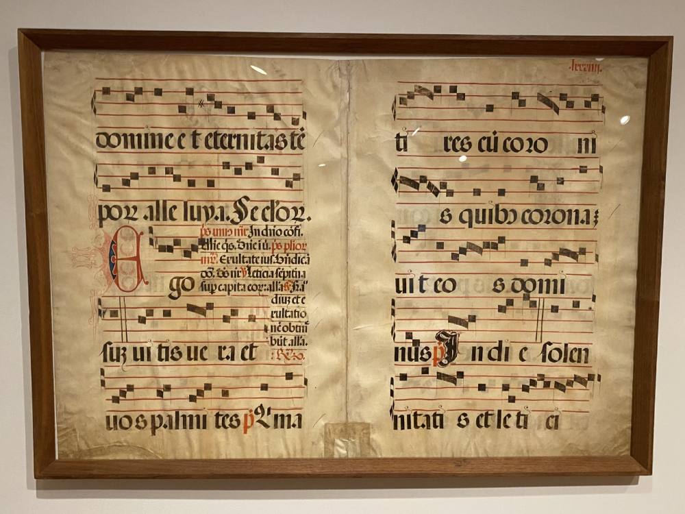 "Bifolio from a Choir Book," Spanish, 1400-1450. (Michael Centore)