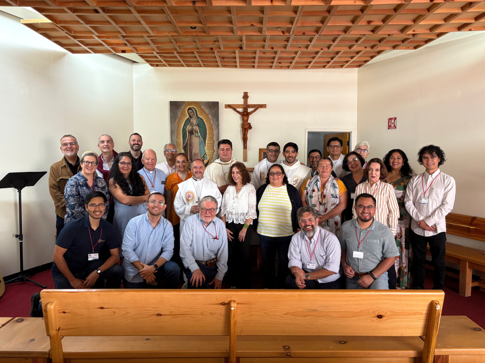 Salvadoran-American Auxiliary Bishop Evelio Menjívar-Ayala of Washington, D.C., presided over the closing mass at the Colloquium on Migration and Theology held at the Universidad Iberoamericana in the border town of Tijuana, Mexico. (Luis Donaldo González)