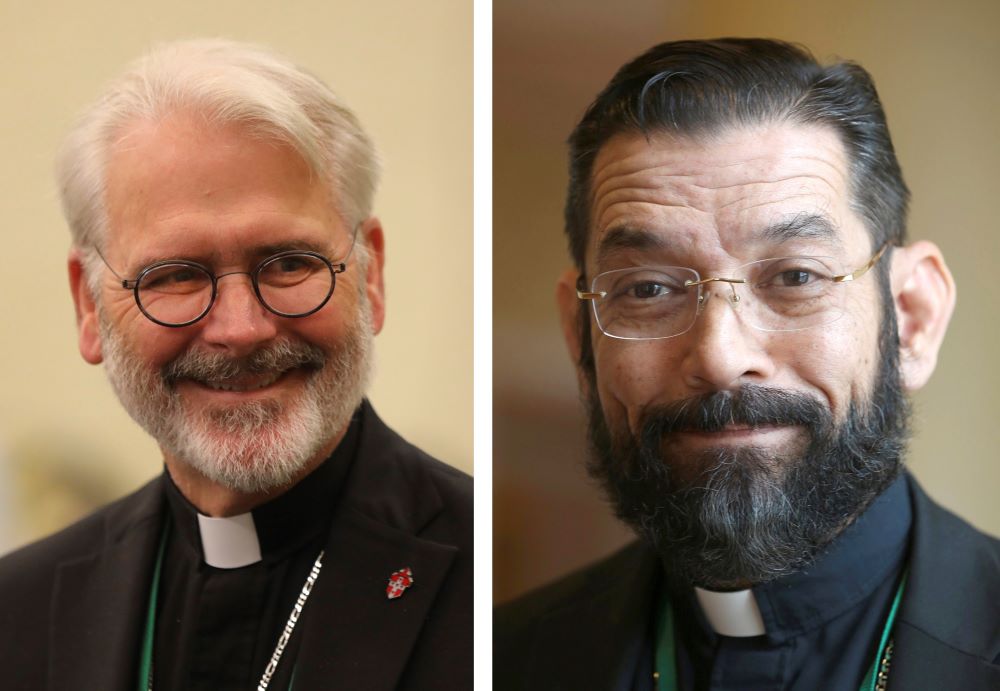 headshots of Archbishop Paul Coakley and Bishop Daniel Flores