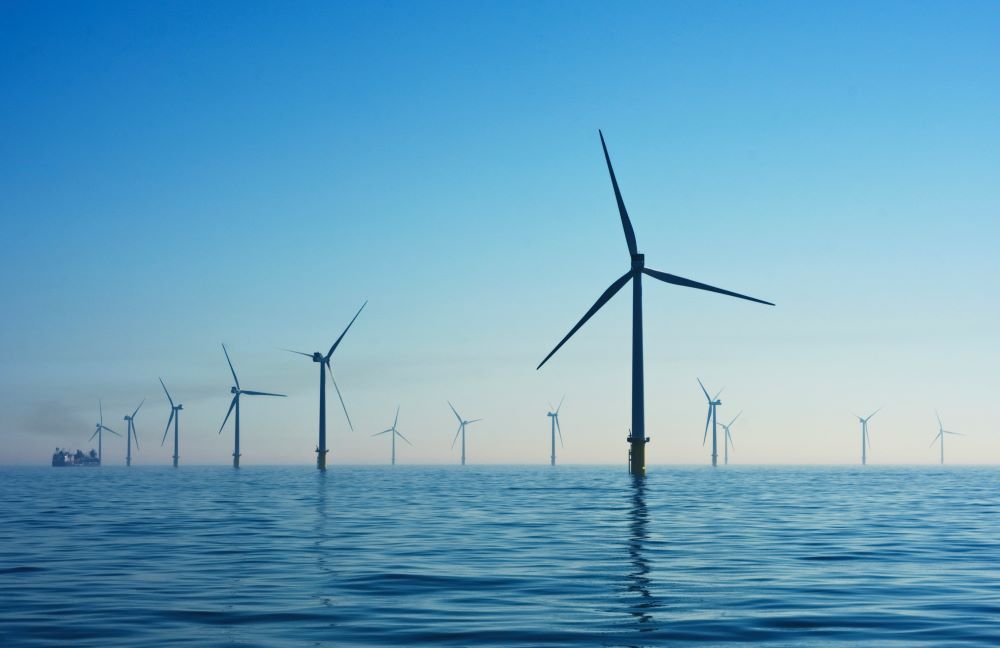 wind turbines on water