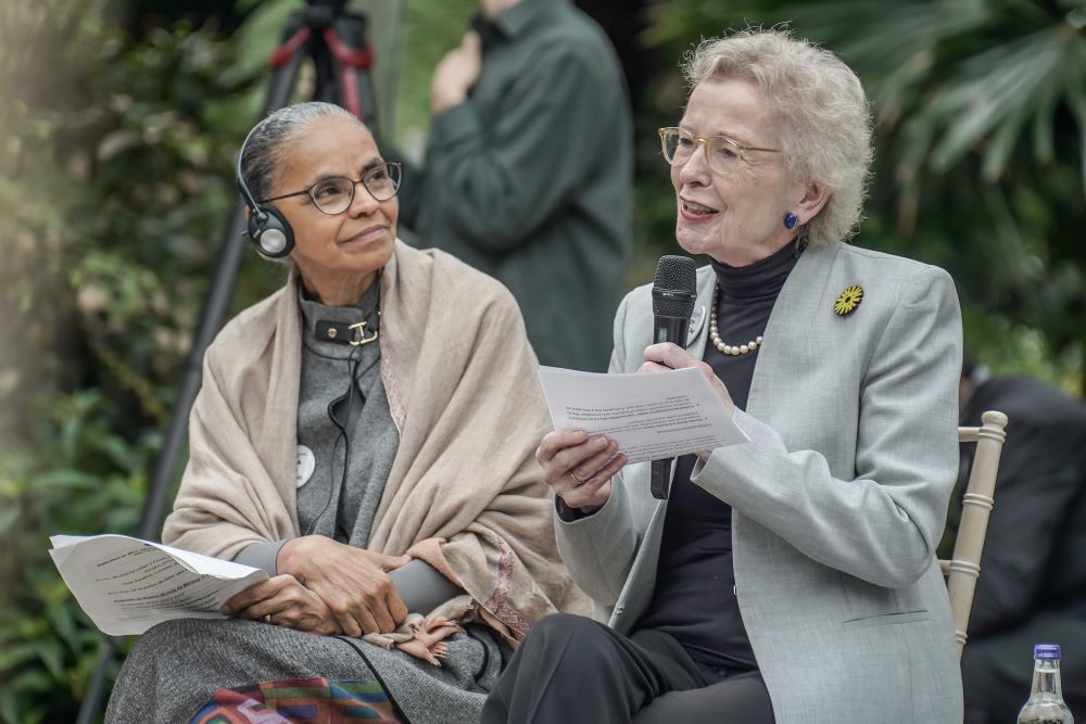 Marina Silva and Mary Robinson speak at event. 