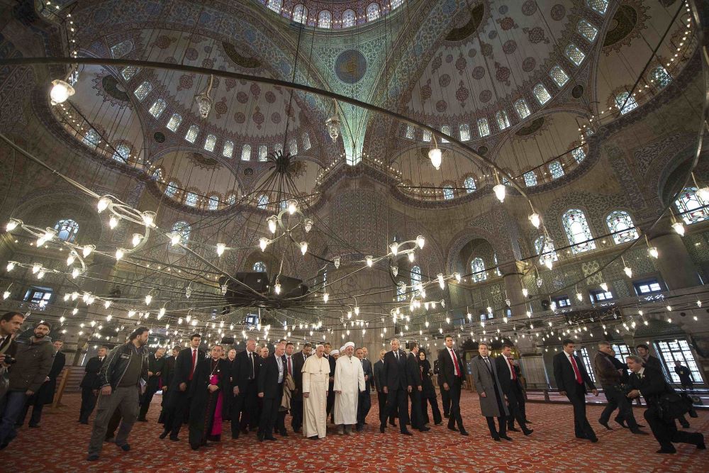 Pope Francis visits the Sultan Ahmed Mosque, also known as the Blue Mosque, in Istanbul.