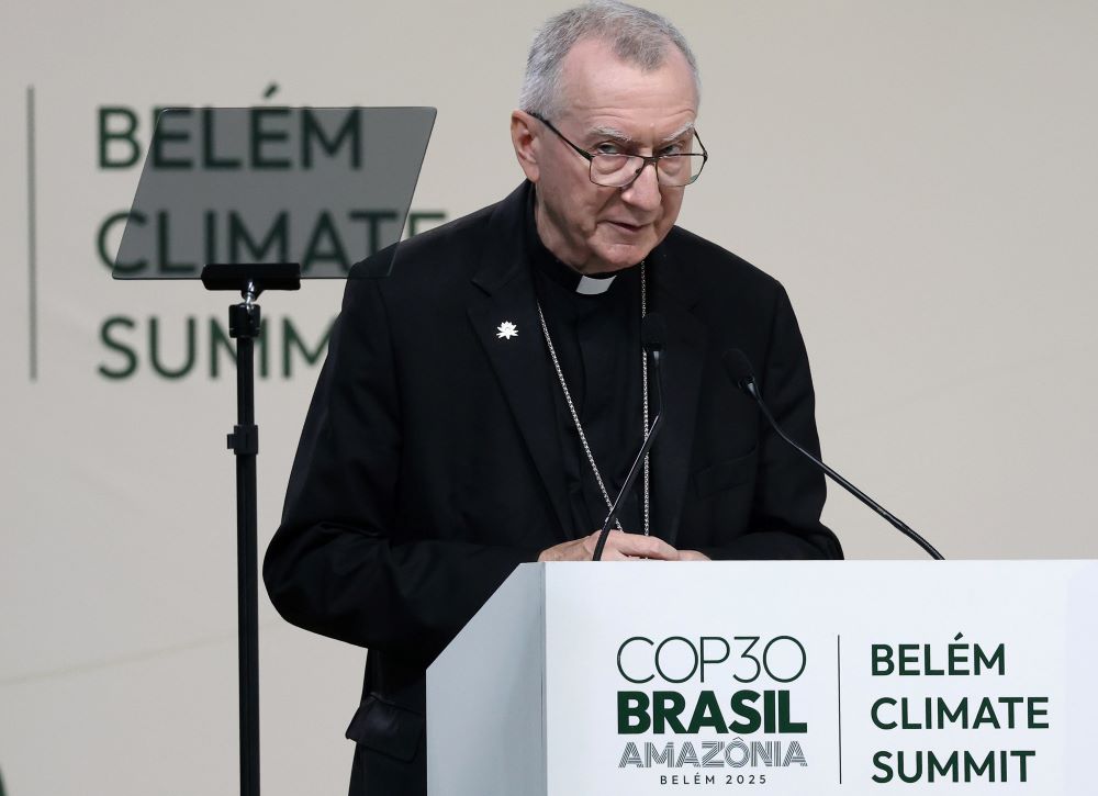 Cardinal Pietro Parolin speaks.