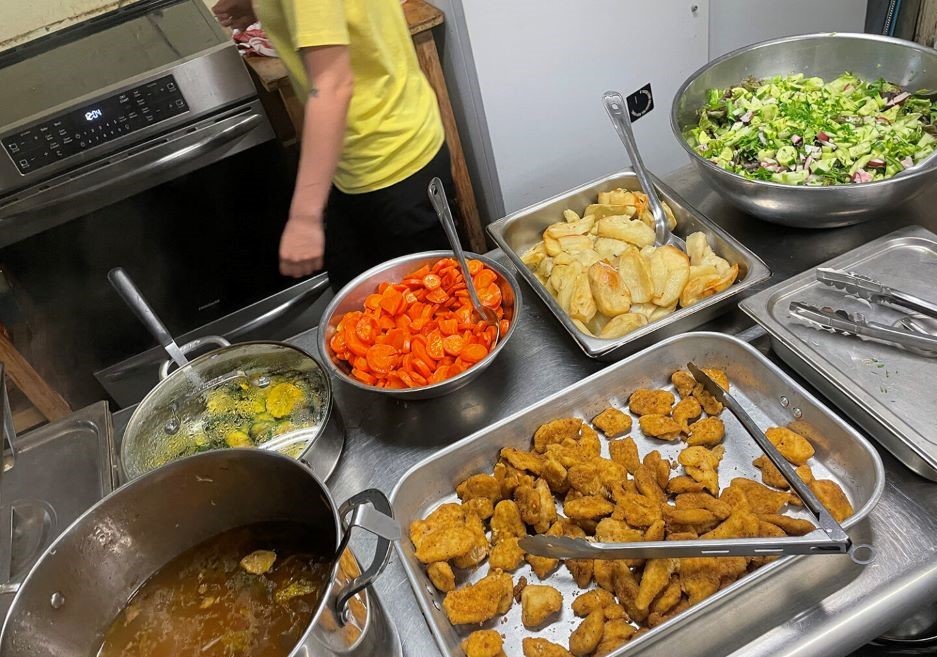 Lunch service is prepared at Maryhouse in New York City. 