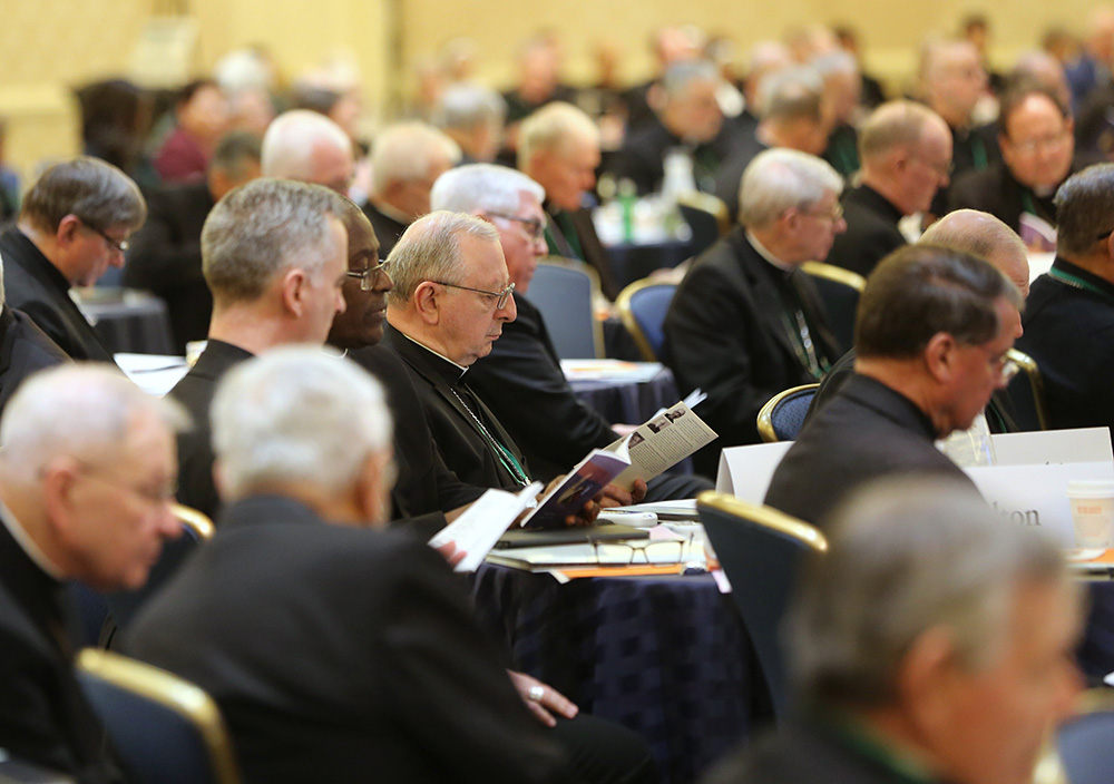 Bishops attend a Nov. 15, 2022, session of the fall general assembly of the U.S. Conference of Catholic Bishops in Baltimore. (OSV News/Bob Roller)