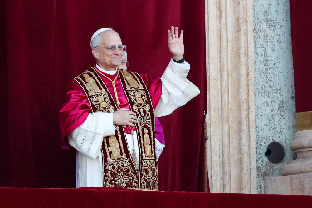 Cardinal Robert Francis Prevost, who has chosen the papal name Leo XIV, appears on the central balcony of St. Peter's Basilica at the Vatican May 8, 2025, following his election during the conclave. He is the first pope from the United States and the first Augustinian pope in history. (OSV News/Reuters/Claudia Greco)