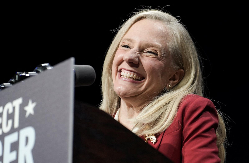 Democrat Abigail Spanberger reacts while giving her victory speech over Republican Winsome Earle-Sears in Virginia's race for governor in Richmond Nov. 4, 2025. (OSV News/Reuters/Jay Paul)