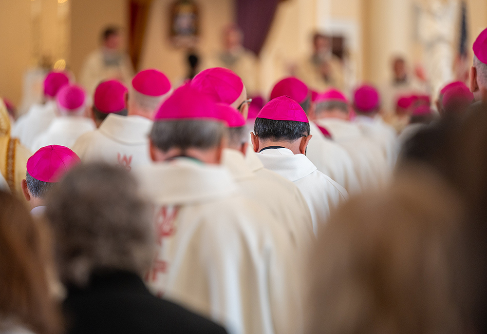 Bishops from around the country gather at the Basilica of the National Shrine of the Assumption of the Blessed Virgin Mary in Baltimore Nov. 10, 2025, for the opening Mass of the U.S. Conference of Catholic Bishops' fall plenary assembly. (OSV News/Catholic Review/Kevin J. Parks)