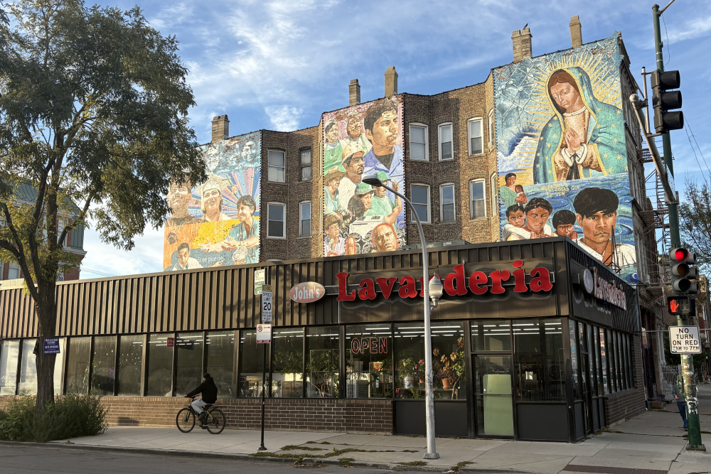 Murals depicting Mexican Catholic themes in Pilsen, Chicago, Oct. 27, 2025. (NCR photo/Camillo Barone)