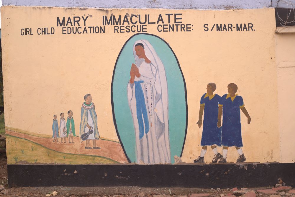 Sign on building: Mary Immaculate Rescue Center