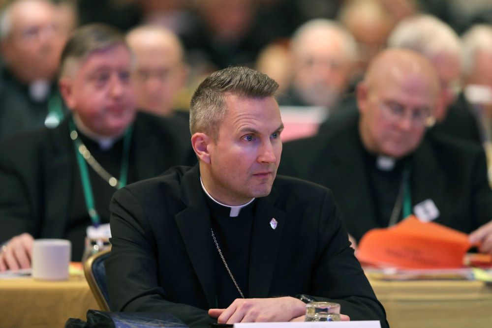 Bishop Ronald A. Hicks is pictured during the 2018 fall general assembly of the U.S. Conference of Catholic Bishops in Baltimore. 