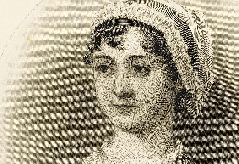 Detail of a portrait of Jane Austen, from an 1870 memoir by her nephew J.E. Austen-Leigh and based on a sketch by her sister, Cassandra Austen (Wikimedia Commons)