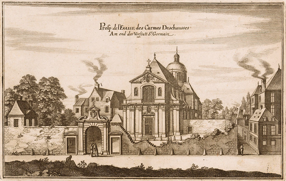 Saint-Joseph-des-Carmes Church in Paris is seen in a print from circa 1655, during the lifetime of Brother Lawrence of the Resurrection. (Wikimedia Commons/Rijksmuseum)
