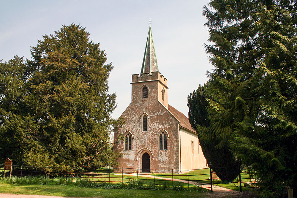 St. Nicholas Church at Steventon in Hampshire, England, where Jane Austen grew up. Her father and subsequently her brothers served as clergy at the church. (Wikimedia Commons/Dr Neil Clifton)