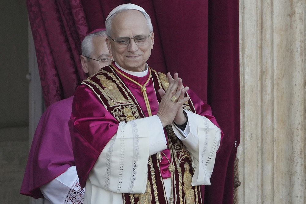 Newly elected Pope Leo XIV appears at the balcony of St. Peter's Basilica at the Vatican, May 8, 2025. (AP/Markus Schreiber)