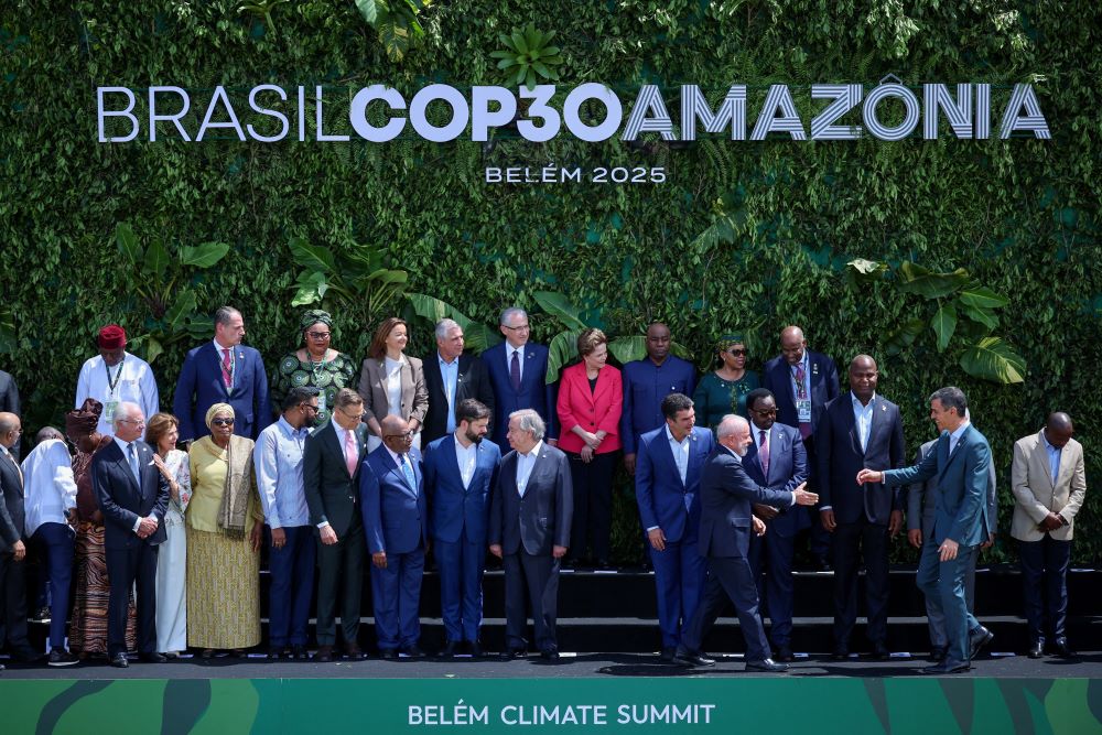 World leaders gather for a photo Nov. 7 at the Belem Climate Summit gather in Belem, Brazil, ahead of the United Nations Climate Change Conference, or COP30. Absent was U.S. President Donald Trump, who did not send an official delegation and has moved to exit the U.S. from the Paris Agreement and its underlying treaty. (OSV News/Reuters/Adriano Machado)