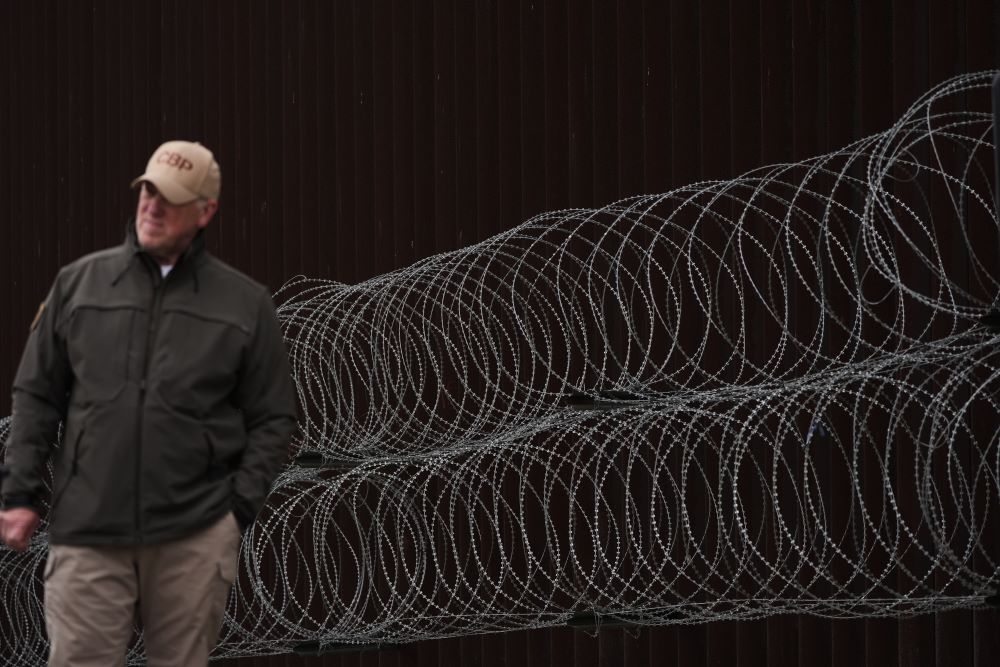White House border czar Tom Homan looks on during a news conference along the border with Mexico Dec. 13 in San Diego. The MAGA-aligned Catholics for Catholics has named Homan "Protector of America." (AP/Gregory Bull)