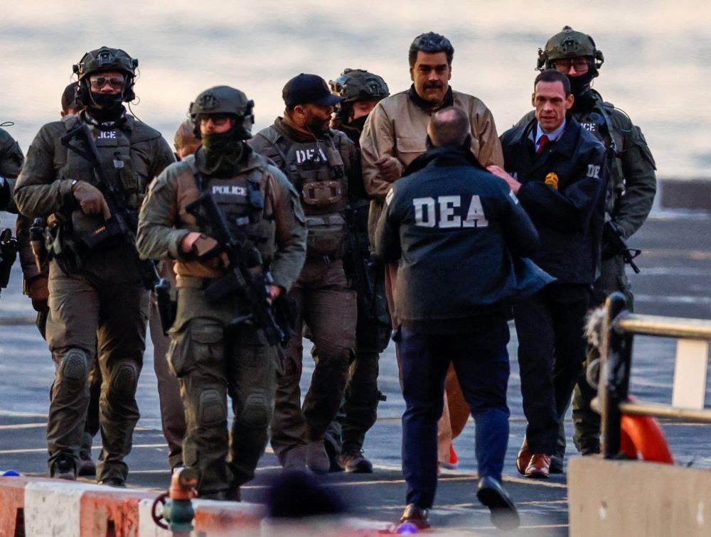 Captured Venezuelan President Nicolas Maduro arrives at the Downtown Manhattan Heliport in New York City Jan. 5 en route to a court appearance to face U.S. federal charges including narco-terrorism, conspiracy, drug trafficking and money laundering. (OSV News/Reuters/Eduardo Munoz)